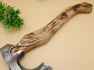 Hacha de camping personalizada de acero al carbono con mango de madera, hecha a mano, para exteriores, con funda de cuero, OEM ODM, venta al por mayor - Product Image 3