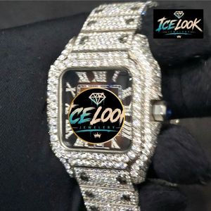 นาฬิกา ICELOOK หรูหราทรงสี่เหลี่ยมประดับเพชร ตัวเรือนสแตนเลส แสดงวันที่ ระบบอนาล็อก สำหรับทุกเพศ ขนาด 30 มม. ผลิตในสวิตเซอร์แลนด์ ระบบควอตซ์ - Product Image 3