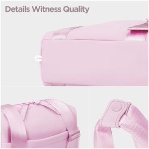 Custom Logo Women's Pastel Pink Gym Bag Waterproof Sports Duffle Bag with Adjustable Strap for Yoga and Fitness Travel - Product Image 6