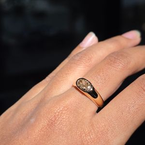 Oval Cut Fancy Color Natural Diamond Luxury Unisex <b>Ring</b> in Gold for Certified for Anniversary Engagement Gift - Product Image 2