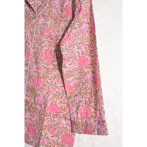 Ensemble de pyjama en coton imprimé floral élégant pour femmes, confortable, respirant, manches longues, vêtements de nuit décontractés de luxe, vêtements de maison - Product Image 2