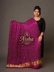 Pure Silk Indian Bandhani Dupatta In Traditional Look - Product Image 3
