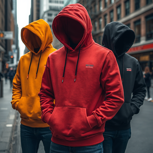 เสื้อฮู้ดดี้คุณภาพสูง ผ้าฝ้ายพรีเมียม ฟลีซ พูลโอเวอร์ สตรีทแวร์ พร้อมบริการ OEM ODM ปรับแต่งได้ - Product Image 5