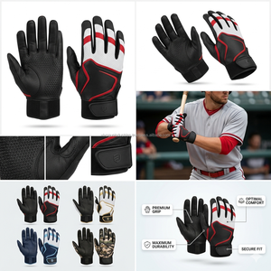 Guantes de Bateo de Béisbol Personalizados, Resistentes y Reforzados, de Doble Capa de Cuero, con Alta Fricción, para Softbol - Product Image 6