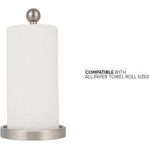 Portarotolo da Cucina Moderno ed Elegante dal Design Minimalista, Colore Nichel Spazzolato, per Organizzazione Cucina - Product Image 2