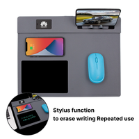 CARDSILK usine OEM poste de travail numérique bundle souris de charge sans fil avec tapis de souris, support de téléphone bloc-notes numérique