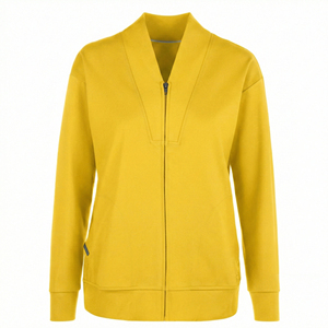 Blouse médicale extensible pour femme, col en V, fermeture éclair intégrale, ourlet côtelé, uniforme d'infirmière, personnalisable en usine, vente en gros OEM - Product Image 4