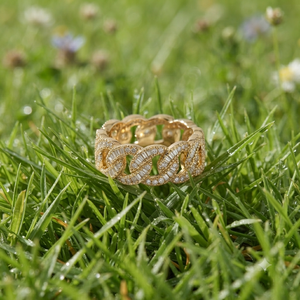 Anillo de compromiso y aniversario clásico de plata 925 con moissanita y engaste de puntas, chapado en plata, estilo Miami Cuban Link, media eternidad, regalo - Product Image 6