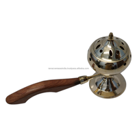 Brûleur d'encens conique aromatique indien moderne, simple et écologique, en métal durable de qualité supérieure, fait à la main, avec logo personnalisé et poignée en bois