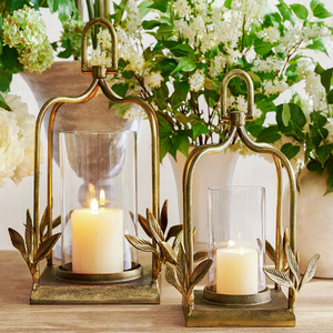 Ensemble de 3 bougeoirs Brooks Cross Bar Hurricane avec cylindre en verre et base en métal, support rond pour bougies pilier, pour la décoration de la maison - Product Image 3