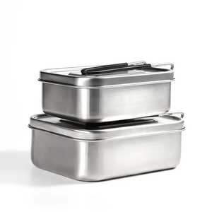 Lonchera Ecológica de Acero Inoxidable, Bento Box, Contenedor de Almacenamiento de Alimentos con 3 Compartimentos, Hermética, Apta para Lavavajillas, Tiffin Box - Product Image 3