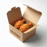 Boîte de rangement en carton ivoire personnalisée de haute qualité pour l'emballage de poulet frit et de frites, jetable, de qualité alimentaire avec pelliculage mat