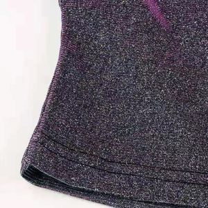 Sweat-shirt court à capuche pour femme, orné de paillettes, coupe oversize à épaules tombantes, pull tricoté d'automne à manches courtes - Product Image 6