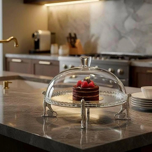 Support à gâteau moderne écologique à un étage en métal finition argentée, compatible lave-vaisselle, idéal pour anniversaires et événements – Meilleures ventes - Product Image 3