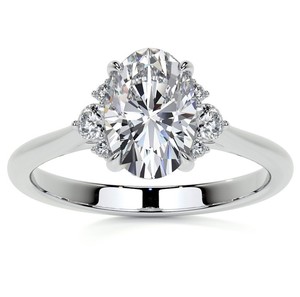 Oval Cut Moissanite <b>Ring</b> 925 Sterling <b>Silver</b> White Gold Plated Luxury <b>Solitaire</b> Engagement Wedding Promise <b>Ring</b> for Women - Product Image 1