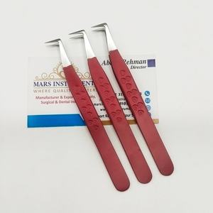 Pinzas de Alta Calidad para Extensiones de Pestañas con Diseño de Corazón Rojo, Volumen 90 Grados - Product Image 3