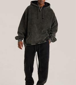 100% algodón al por mayor 465gsm grueso polar Terry hombres sudaderas con capucha y sudaderas bordado impreso logo vintage lavado unisex Sudadera con capucha - Product Image 5