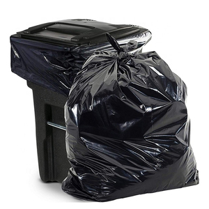 Custom Pe 55-60 Gallon Contractor Rubbish Trash <b>Bags</b> Cross Tie Mil Waterproof <b>Polyethylene</b> Large Black Plastic Garbage <b>Bag</b> - Product Image 1