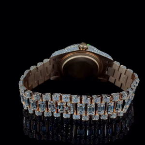 Reloj Unisex de Lujo Antiguo con Moissanita y Cuarzo, de Acero Inoxidable, con Caja Elegante de Cristal y Gemas Brillantes, Precisión Garantizada - Product Image 3