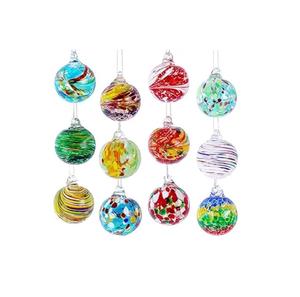 Adornos para Árbol de Navidad, Bolas de 3.15 Pulgadas con Purpurina Efecto Hielo Triturado y Detalles Dorados en Forma de Rayos de Sol, Hechos a Mano, Irrompibles, para Colgar - Product Image 5