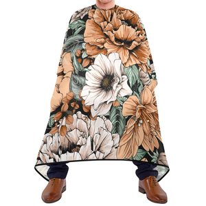Capa de Peluquería Floral Resistente al Agua, Capa de Salón de Poliéster con Cierre de Clip Metálico Ajustable, Tamaño Personalizable Profesional - Product Image 4