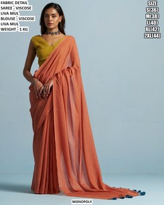 Sari azul Aab-e-Zar - Product Image 3