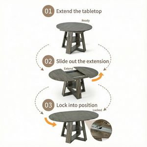 Tavolo da Pranzo Ovale Moderno per Cucina, 110-150 cm, Base in Legno Estensibile con Pannelli Rimovibili, Salvaspazio per 4-8 Persone - Product Image 6