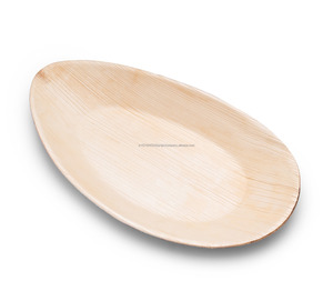 Plato sostenible de hoja de palma de areca desechable ecológico de 12,5 pulgadas, bandeja ovalada biodegradable, plato compostable para obsequios - Product Image 1