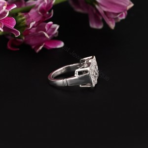 Bague Vintage à Grappe de Diamants 0,50 Ct Diamants Naturels Argent Sterling 925 Bijoux Fins Fournisseur en Gros OEM ODM - Product Image 2