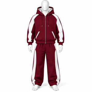 High Quality 100% Cotton Fleece Winter Wear Plus Size Baggy Tracksuit For Men Custom Printed Logo Breathable Men's <b>Sweat</b> suit - Product Image 4