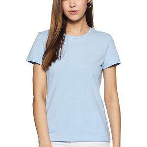 Camiseta de Manga Corta con Cuello Redondo para Mujer, Nueva Llegada, Verano, 100% Algodón, Transpirable, Informal - Product Image 1