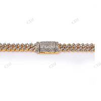 Cadena cubana Miami de plata 925 de 5 mm y 24 pulgadas, chapada en oro con moissanita, al por mayor, para hombre, personalizable, con caja de joyería