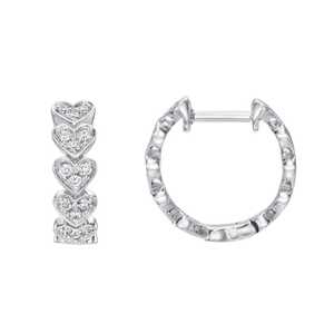 Diamond Heart Huggie <b>Hoop</b> <b>Earrings</b> Round Cut Lab Grown Delicate Modern Luxury Pave Set Fine Jewelry Wholesale 14K 18K <b>Solid</b> Gold - Product Image 5