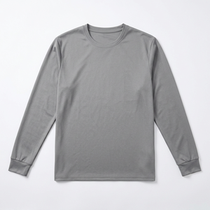 Camiseta de Manga Larga Casual para Hombre, Cuello Redondo, Tejido Sólido, Corte Regular, Diseño Liso en Azul Marino, Gris, Negro y Verde Oliva - Product Image 5