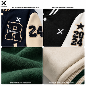 X Sports City Men’s Classic Letterman Varsity Jacket - Premium Casual College Bomber Coat for Sports & Streetwear Fashion - Product Image 5