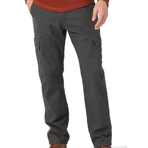 กางเกงคาร์โก้บุขนแกะสำหรับผู้ชายเพื่อความอบอุ่นในฤดูหนาว พร้อมกระเป๋าหลายช่อง กางเกงทำงานทรงหลวมสำหรับใส่กลางแจ้ง - Product Image 1