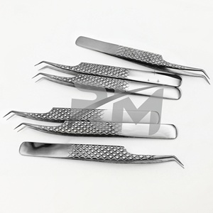 แหนบต่อขนตา RMI Professional คุณภาพดีที่สุด ทำจากสแตนเลสสตีล สีเงิน ด้ามจับแบบเพชร อุปกรณ์แต่งหน้า คุณภาพ 100% - Product Image 4