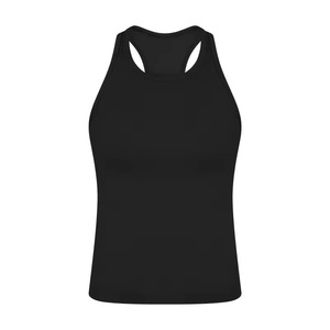 Camiseta sin mangas personalizada al por mayor para mujer, estilo racerback, con cuello redondo acanalado suave, para entrenamiento, gimnasio, correr, ropa deportiva y casual. - Product Image 2