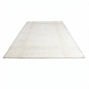 Tapis d'intérieur DECORDEC en laine tuftée à la main, motif géométrique ivoire et taupe, antidérapant, écologique, à poils épais, pour la maison et l'hôtellerie - Product Image 2