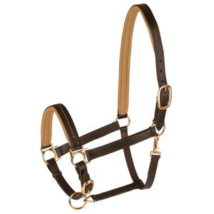 Classique Western Saddle Horse Halter Confortable en cuir véritable rembourré avec accessoires en laiton Disponible en noir et rose foncé - Product Image 1