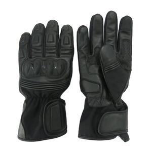 Gants de moto en cuir véritable sur mesure, qualité supérieure, pour homme, en cuir noir - Product Image 1