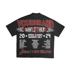 Camiseta de cuello redondo y manga corta con logo personalizado para hombre, de buena calidad, con estampado serigrafiado, estilo urbano, transpirable, informal, 100% algodón, EE. UU. - Product Image 3