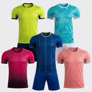Custom Sublimated <b>Soccer</b> Jersey Set Men's Short Sleeve Moisture Wicking Polyester Geometric Print All Seasons Athletic Fit - Product Image 1