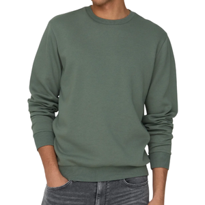 <b>Men's</b> <b>White</b> Washed Winter <b>Sweatshirt</b> Breathable Cotton Fleece Embroidered Plain Dyed Custom Design Oversized Streetwear - Product Image 3