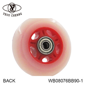YEOU CHERNG Inline Skate <b>Wheel</b> 90A PU <b>Plastic</b> Flashing Roller Skate <b>Wheel</b> WB08076BB90-1 Front - Product Image 5