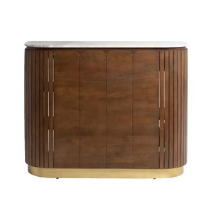 Solid Wood <b>Bar</b> Cabinet with Provincial Teak Matte Finish Wine Whisky and Soft Drink Storage Cabinet <b>Freestanding</b> Home <b>Bar</b> - Product Image 6
