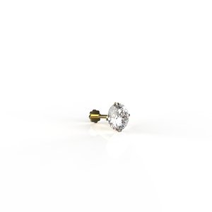Classic 18K Solid Gold Diamond Stud <b>Earrings</b> Round Brilliant Cut Claw Setting GIA Certified Women's <b>Fine</b> Jewelry - Product Image 3