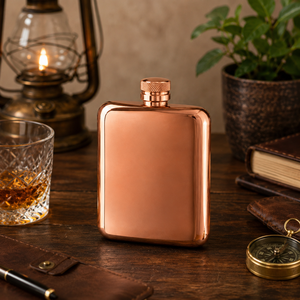 Gourde de poche en cuivre de qualité supérieure 6oz, étanche avec bouchon à vis, portable, pour whisky, cadeau pour hommes, garçons d'honneur, cadeaux de voyage - Product Image 2