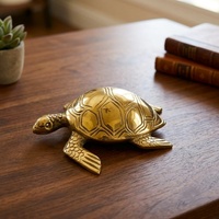 Figurine de tortue en métal, sculpture de tortue, statue d'animal en métal moulé pour décoration de table, décoration de fête