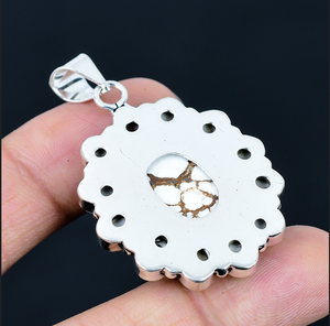 Pendentif fleur en pierre précieuse naturelle, collier floral, bijoux plaqués argent 925, bijoux pour femmes - Product Image 3